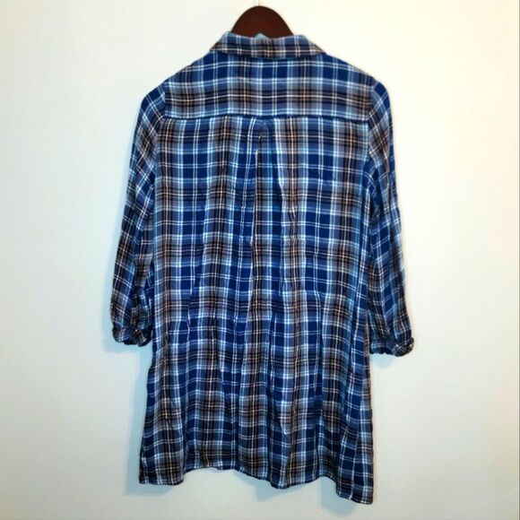 Oh Baby by Motherhood Maternity Plaid Button Down 3/4 Sleeve Shirt Size Small - Picture 6 of 12
